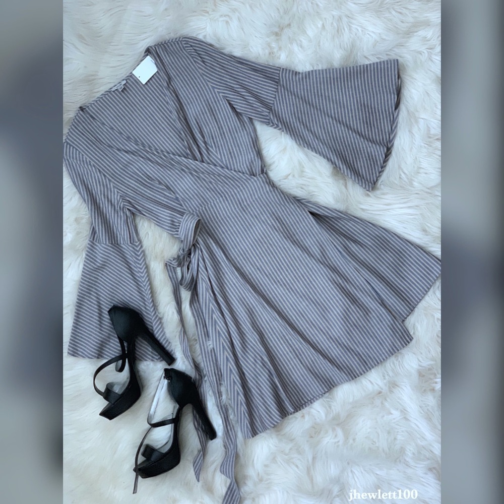 Ecoté - Striped Wrap Dress - Urban Outfitters